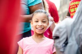 A West Side student at a three-day march against the closure of 50 Chicago schools