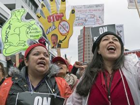 Teachers take the fight to the billionaire class in Los Angeles